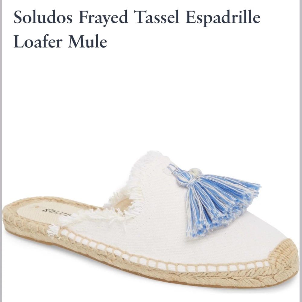 Soludos Frayed Tassel Espadrille Loafer Mules